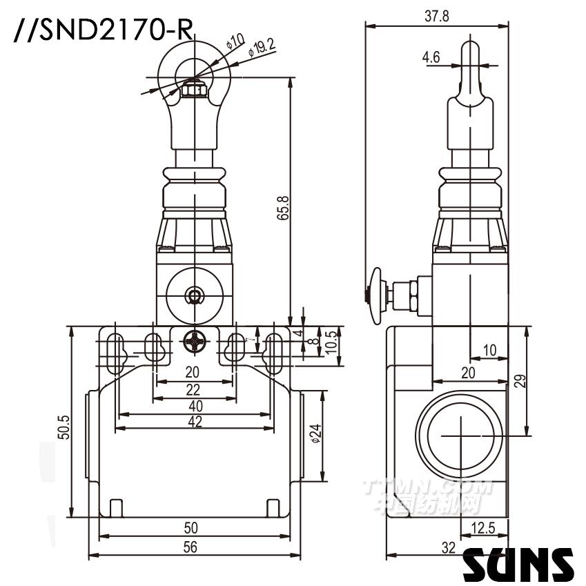 SUNS美國三實自復位拉繩開關SND2170安全拉繩開關 單向動作式拉繩開關